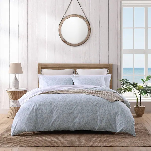 Tommy Bahama Koya Bay Blue Cotton Reversible Duvet Cover Set - Full - Queen | Bed Bath & Beyond