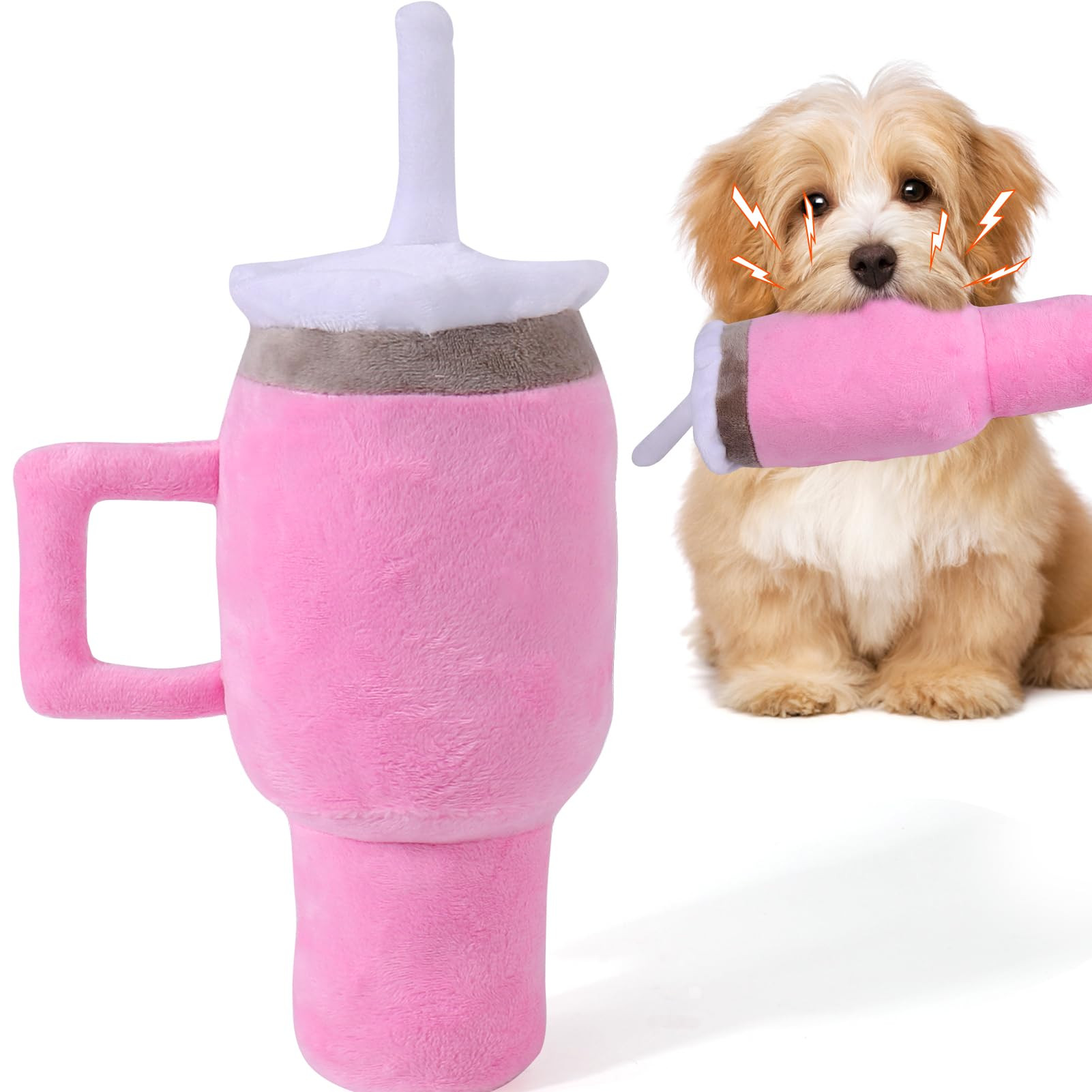 Mity Rain Funny Tumbler with Handle Cup, Interactive Squeaky Dog Toys for Small/Medium/Large Dogs... | Amazon (US)