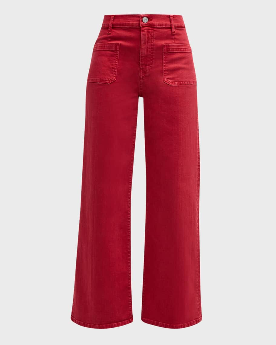 Le Slim Palazzo Bardot Pocket Jeans | Neiman Marcus