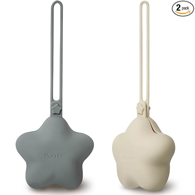 Moonkie Silicone Pacifier Holder Case, Cute Portable Pacifier Storage Case, 2 Pack | Amazon (US)