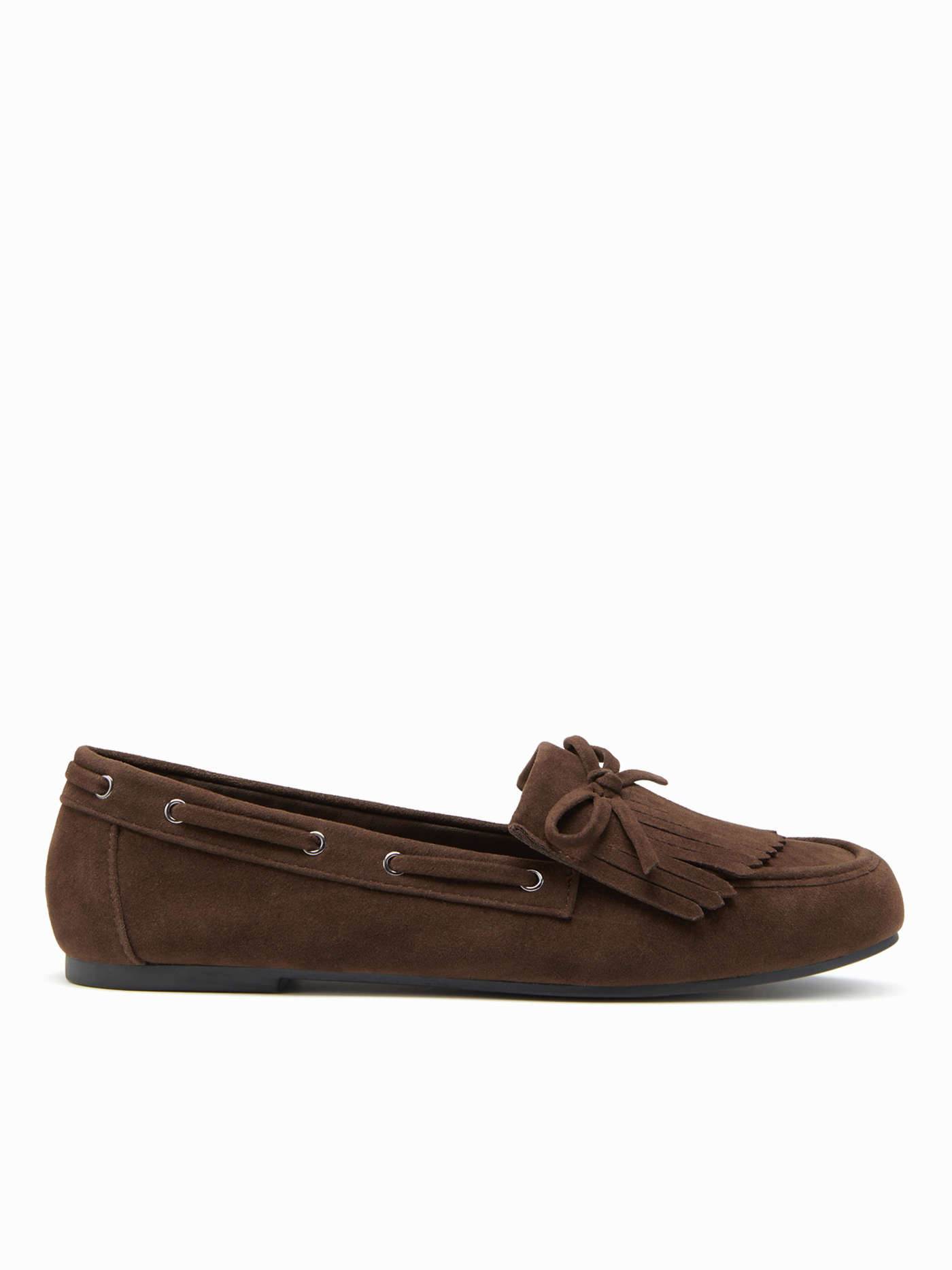 BOWKNOT & FRINGED FAUX SUEDE LOAFERS For School Daily Casual Work | Cider