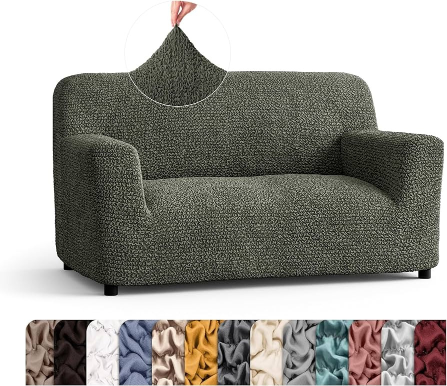 Amazon.com: PAULATO BY GA.I.CO. Loveseat Slipcover - Oversized Chair Cover - Stretch Couch Cover - Cushion Love Seat Sofa Cover - 1-Piece Form Fit Washable Protector - Microfibra Collection - Moss Green : Home & Kitchen | Amazon (US)