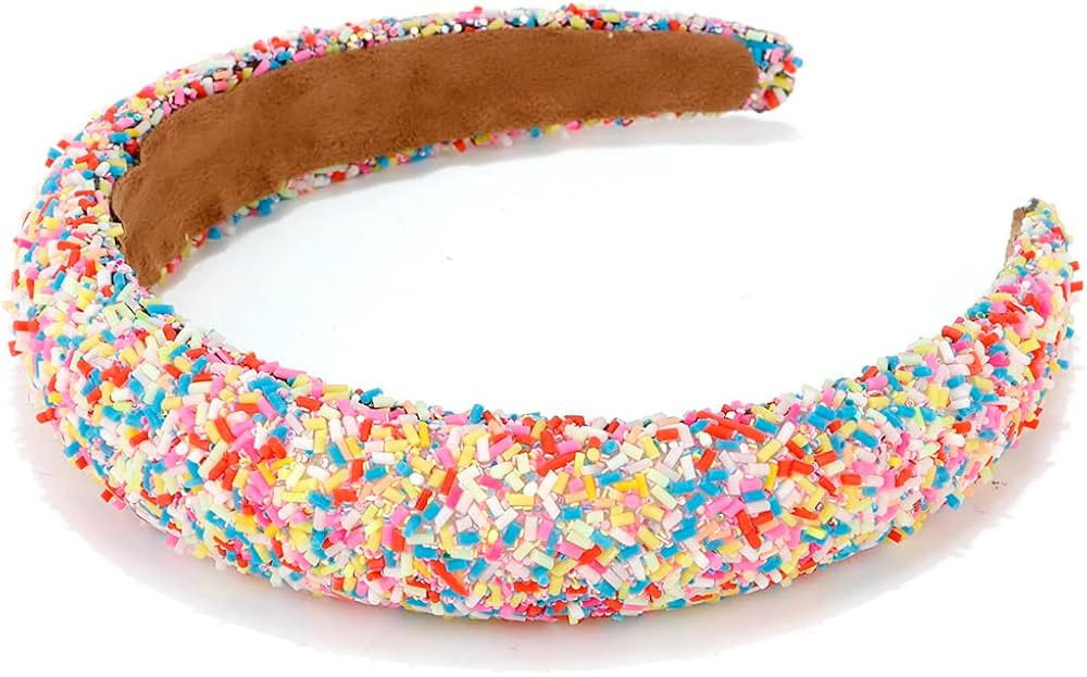 Atoden Padded Headbands for Women Head Bands for Women's Hair Non Slip Colorful Beaded Headbands ... | Amazon (US)