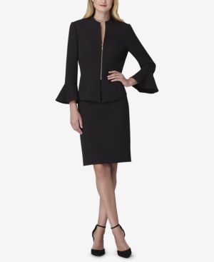 Tahari Asl Zip-Front Peplum Skirt Suit | Macys (US)