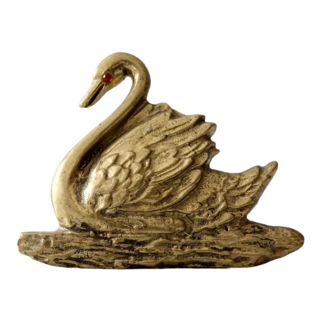 Vintage Brass Swan | Chairish