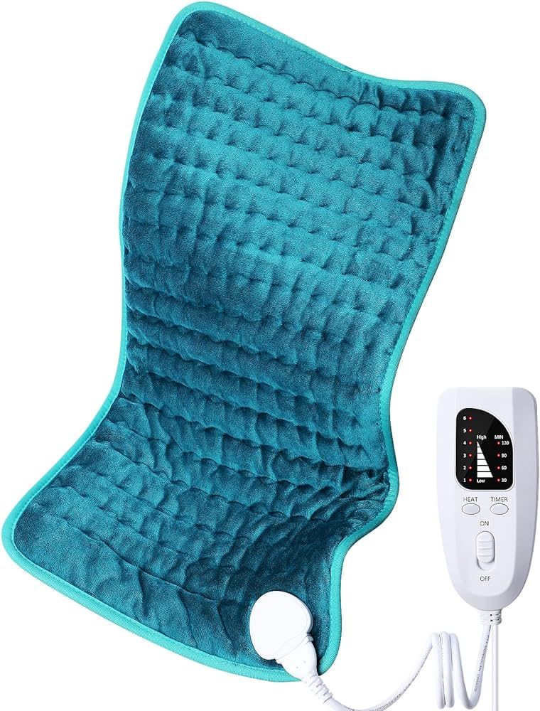 Electric Heating pad for Back/Shoulder/Neck/Knee/Leg Pain Relief, 6 Fast Heating Settings, Auto-O... | Amazon (US)