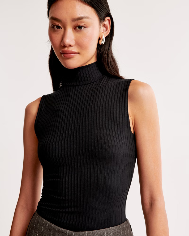 Women's Wide Rib Mockneck Top | Women's Tops | Abercrombie.com | Abercrombie & Fitch (US)