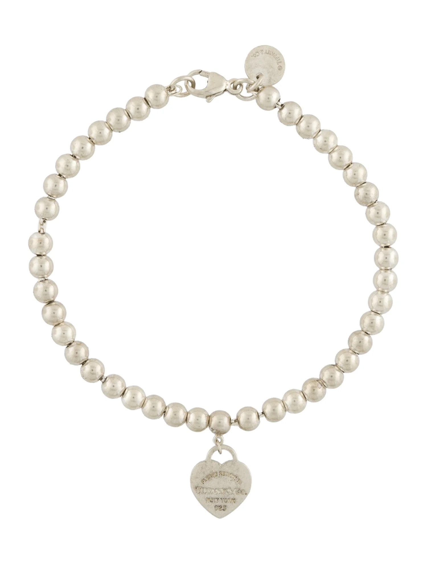 Tiffany Blue® Enamel Heart Tag Bead Bracelet | The RealReal