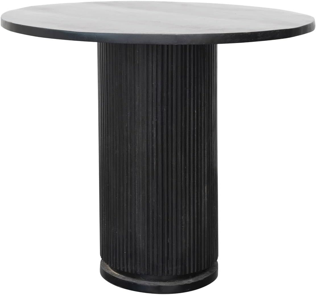 Creative Co-Op Mango Wood Black Ribbed Base, Stained Finish Dining Table, 35" L x 35" W x 30" H | Amazon (US)