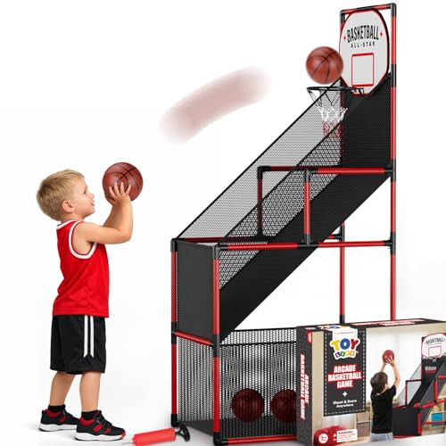 TOY Life Basketball Arcade Game Indoor for Kids - Basketball Shooting Game for Boys Age 4 5 6 7 8, Portable Basketball Hoop Arcade Set for Boys 8-12 | Amazon (US)