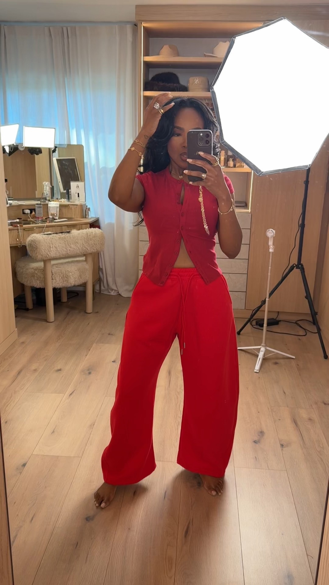 Galentine’s-ready and effortlessly flattering — a bold red set that feels fun, confident, and easy to wear. This is the kind of outfit that looks styled without trying and works for both staying in or stepping out. Styled multiple ways, so the cost per wear drops fast and makes this a smart long-term closet staple.

Perfect for Galentine’s night, casual dinner plans, at-home hosting, or a dressed-up lounge moment.

📏 Sizing: Top size Small. Bottoms size Small.
📐 Measurements: Height 5'4", 138 lbs, 34D bust, 27" waist, 40" hips.

Tap to get details and save this for your Galentine’s outfit inspo.

This look is ideal for elevated lounge outfits, Galentine’s outfits, cozy chic styling, matching sets, flattering everyday outfits, and versatile wardrobe staples that transition from day to night.

Follow me on Instagram and YouTube @kirasfashionfinds