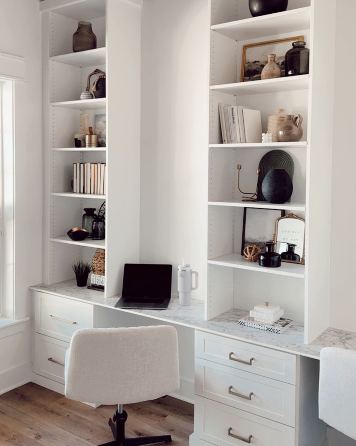 Styled built ins in our new home office! 

#LTKhome #LTKstyletip #LTKfamily