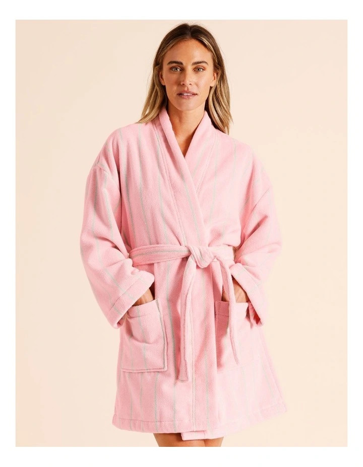 VuePinstripe Bath Robe in Pink | Myer