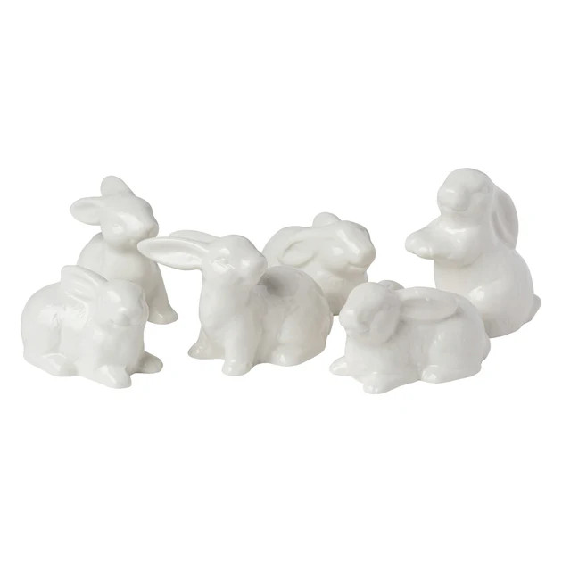 Decorative White Rabbit - Set of 6 | Cailini Coastal