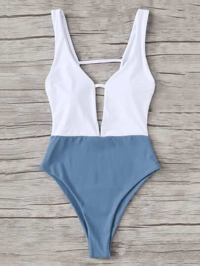 Two Tone Swimsuit | SHEIN