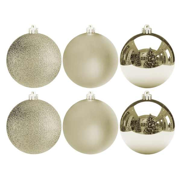 6-Count Champagne Mix Shatterproof Ornaments, 100mm | At Home