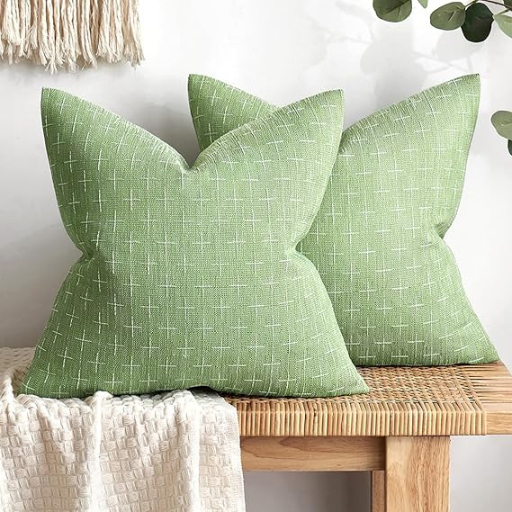 MIULEE Pack of 2 Decorative Burlap Linen Throw Pillow Covers Modern Farmhouse Pillowcase Rustic W... | Amazon (US)