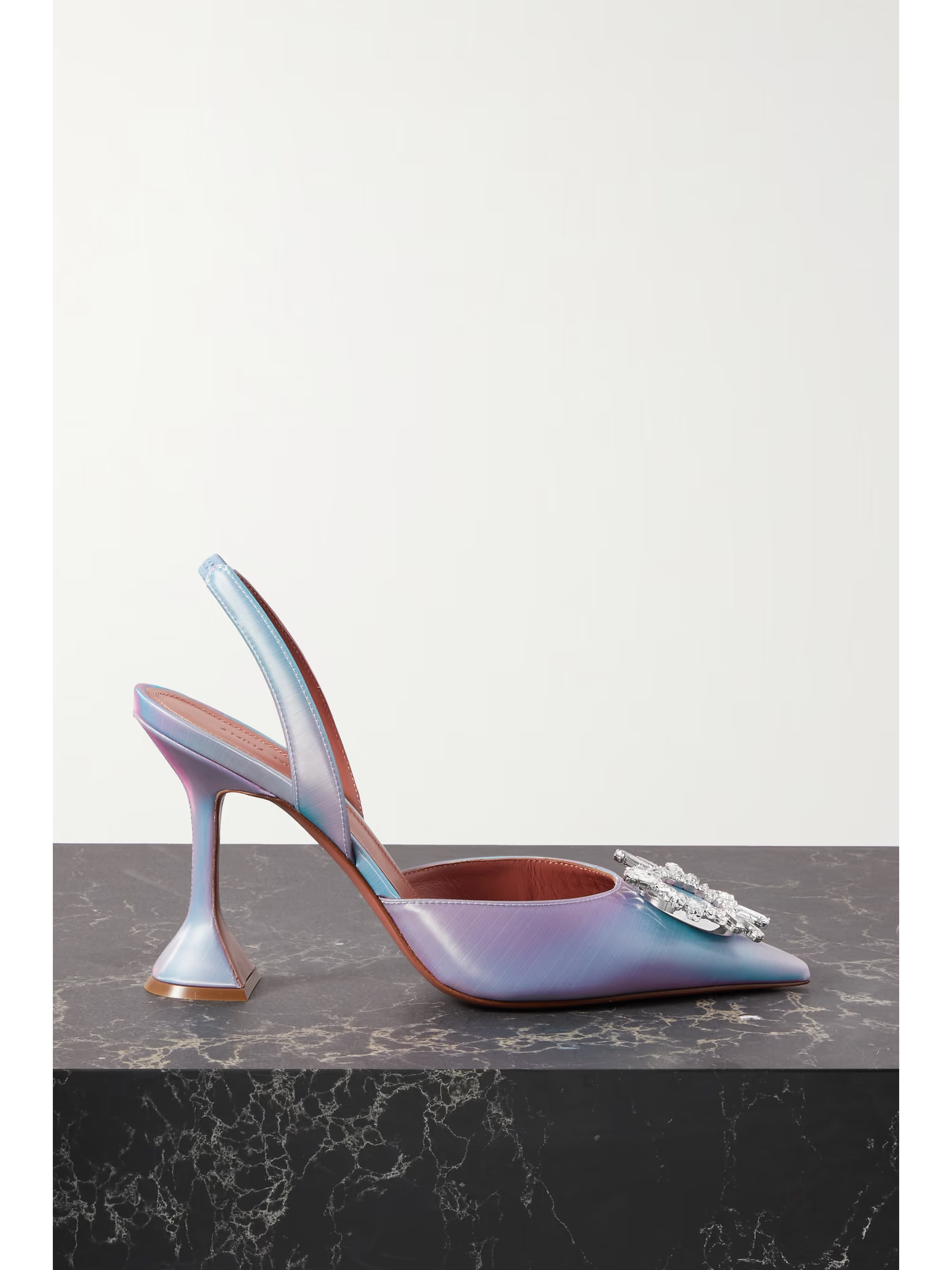 Begum Swarovski crystal-embellished tie-dyed satin slingback pumps | NET-A-PORTER (US)