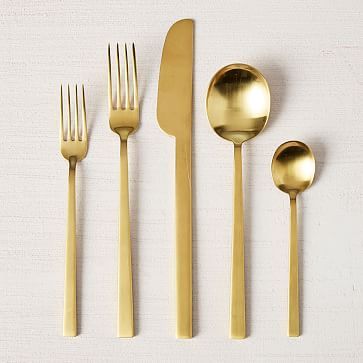 Smith Stainless Steel Flatware - Gold | West Elm (US)