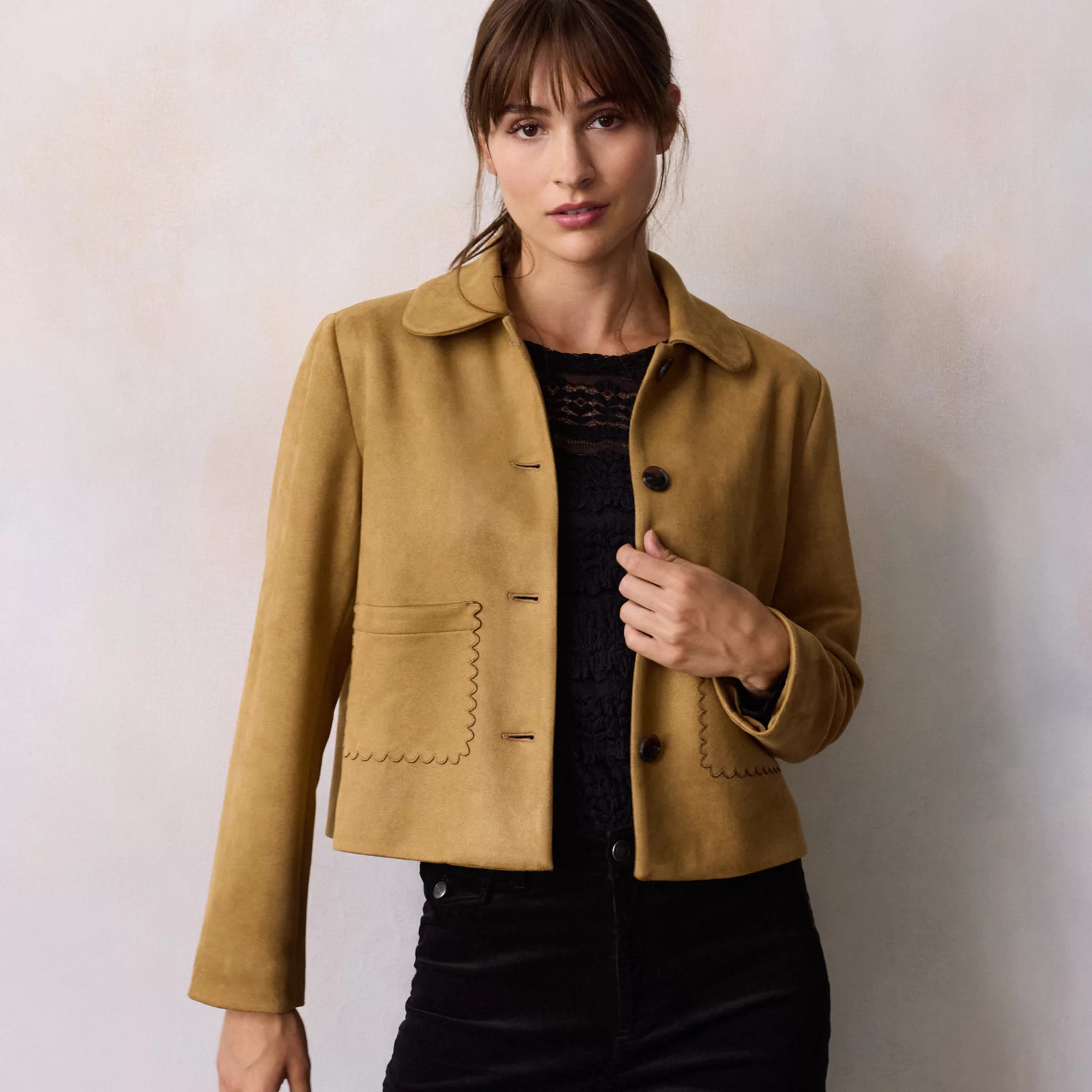 Women's LC Lauren Conrad Swing Faux Suede Swing Jacket, Size: XL, Virginia Green | Kohl's