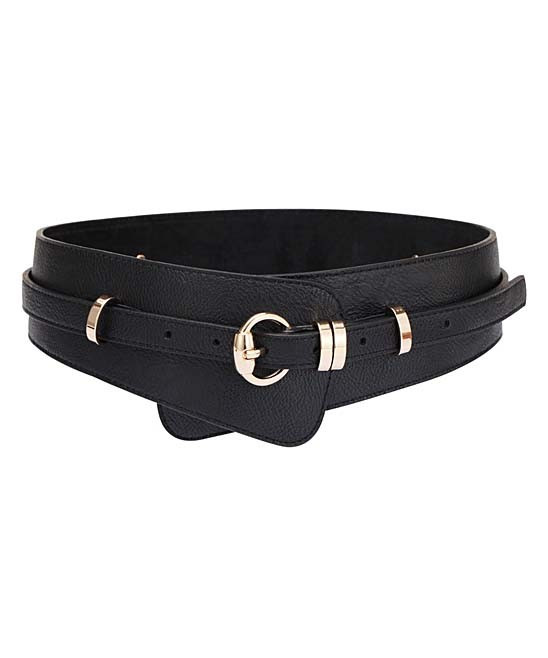 Ella & Elly Women's Belts Black - Black Layered Waist Belt | Zulily