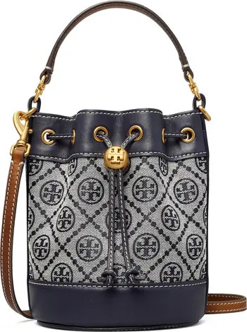 Tory Burch T-Monogram Mini Jacquard & Leather Bucket Bag | Nordstrom | Nordstrom Canada