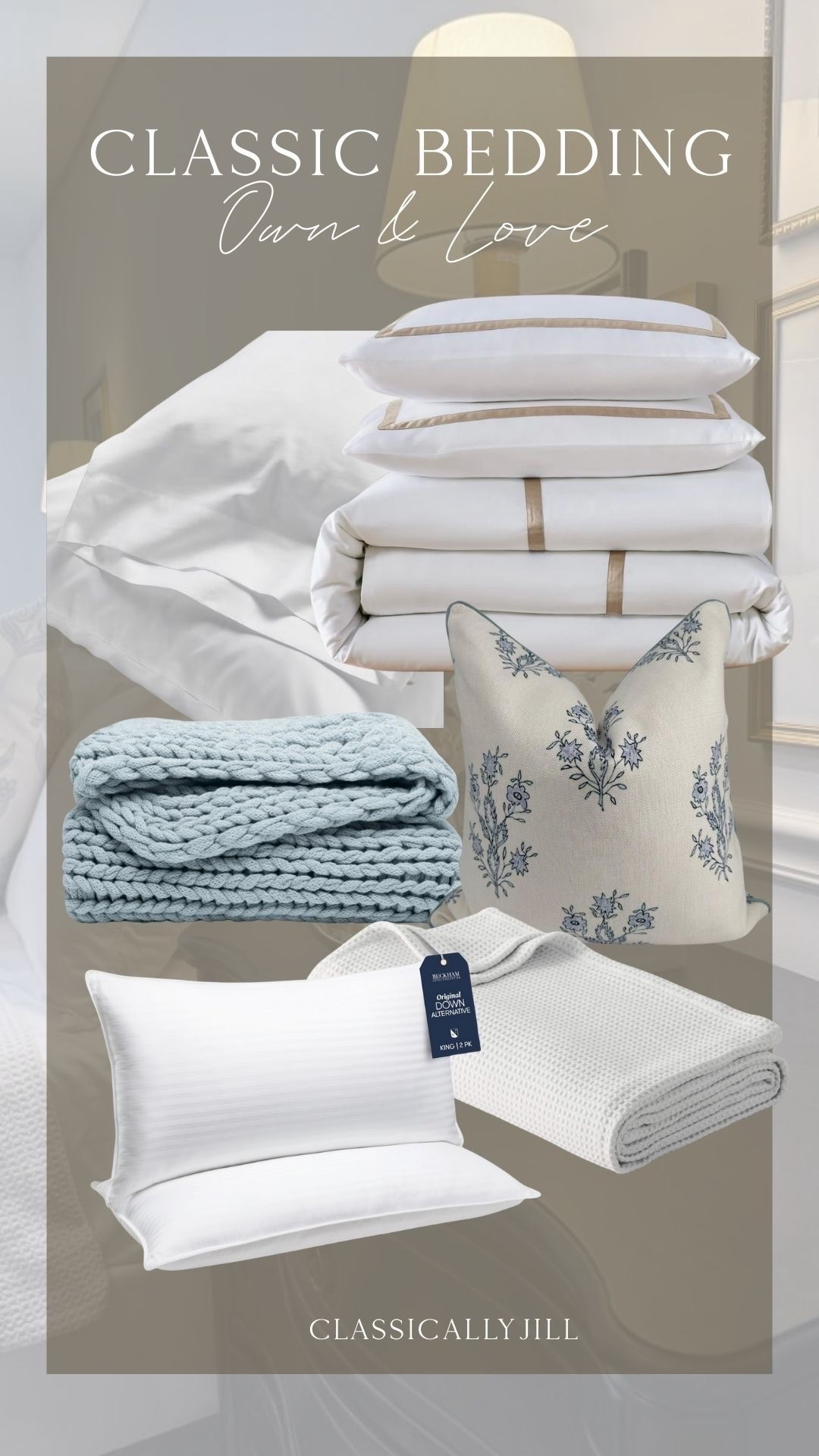 Bedding, soft sheets, euro pillows, blanket, duvet, covers, own and love, classic bedding, blue and white home inspirationn

#LTKHome