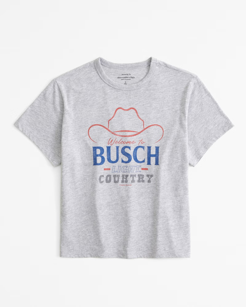 Short-Sleeve Busch Light Graphic Skimming Tee | Abercrombie & Fitch (US)