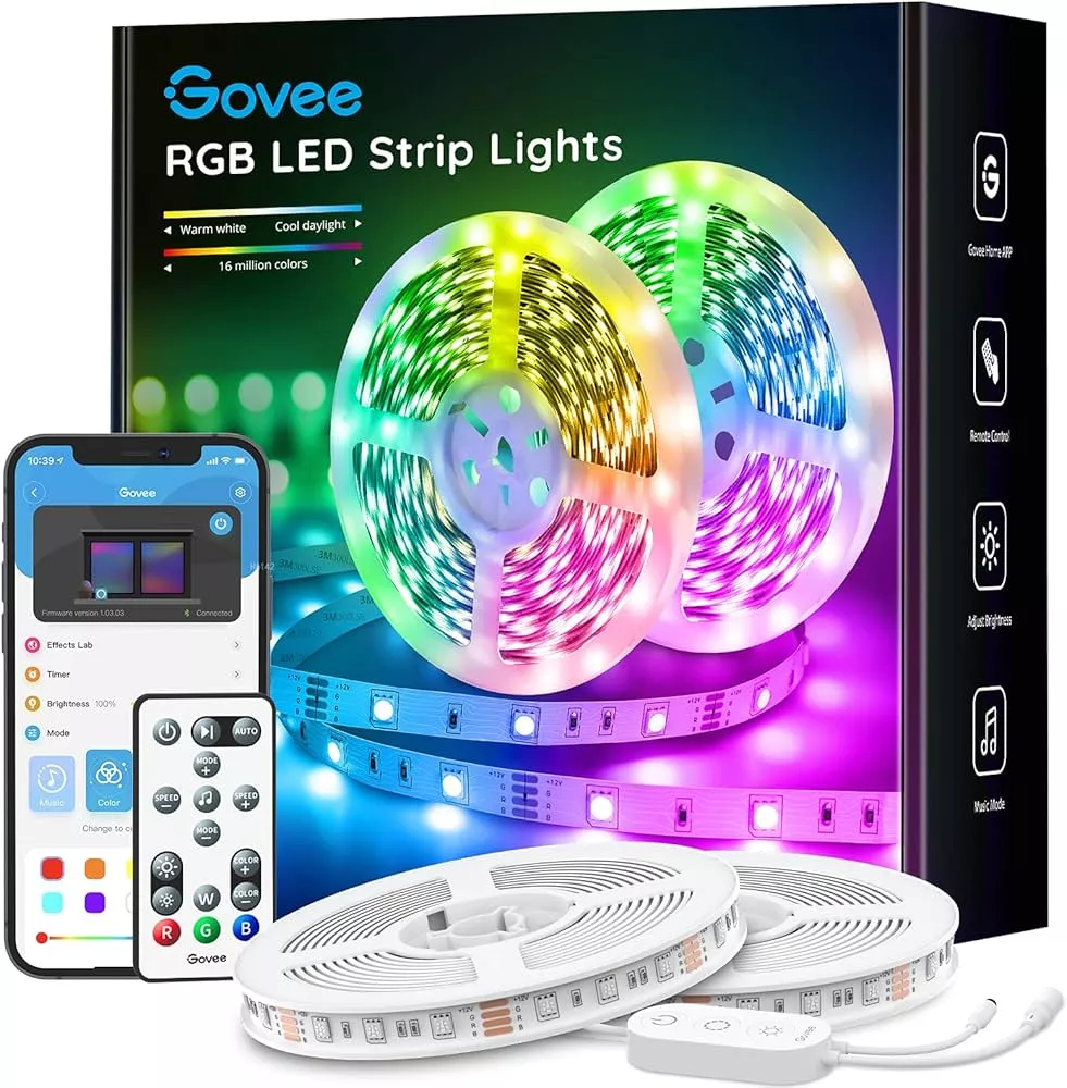 Govee Outdoor LED Strip Lights, 32.8ft Smart LED Outdoor Lights, Bluetooth  App Control, IP65 Waterproof Outdoor Lights, RGBIC Color Changing Outdoor