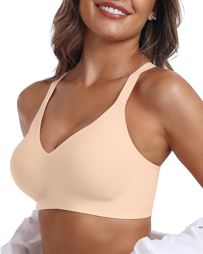 Vertvie Womens Comfortable Wireless Bras No Underwire Push Up Bra Seamless Supportive Full Covera... | Amazon (US)