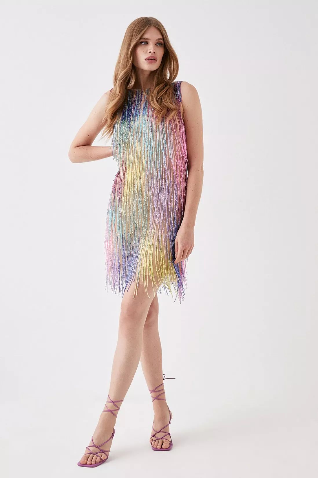 Dresses | Mini Rainbow Embellished Fringe Dress | Coast | Coast UK & IE