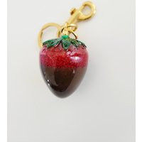 Chocolate Dipped Strawberry Bag Charm, Keychain Accessory For Purse | Etsy (US)