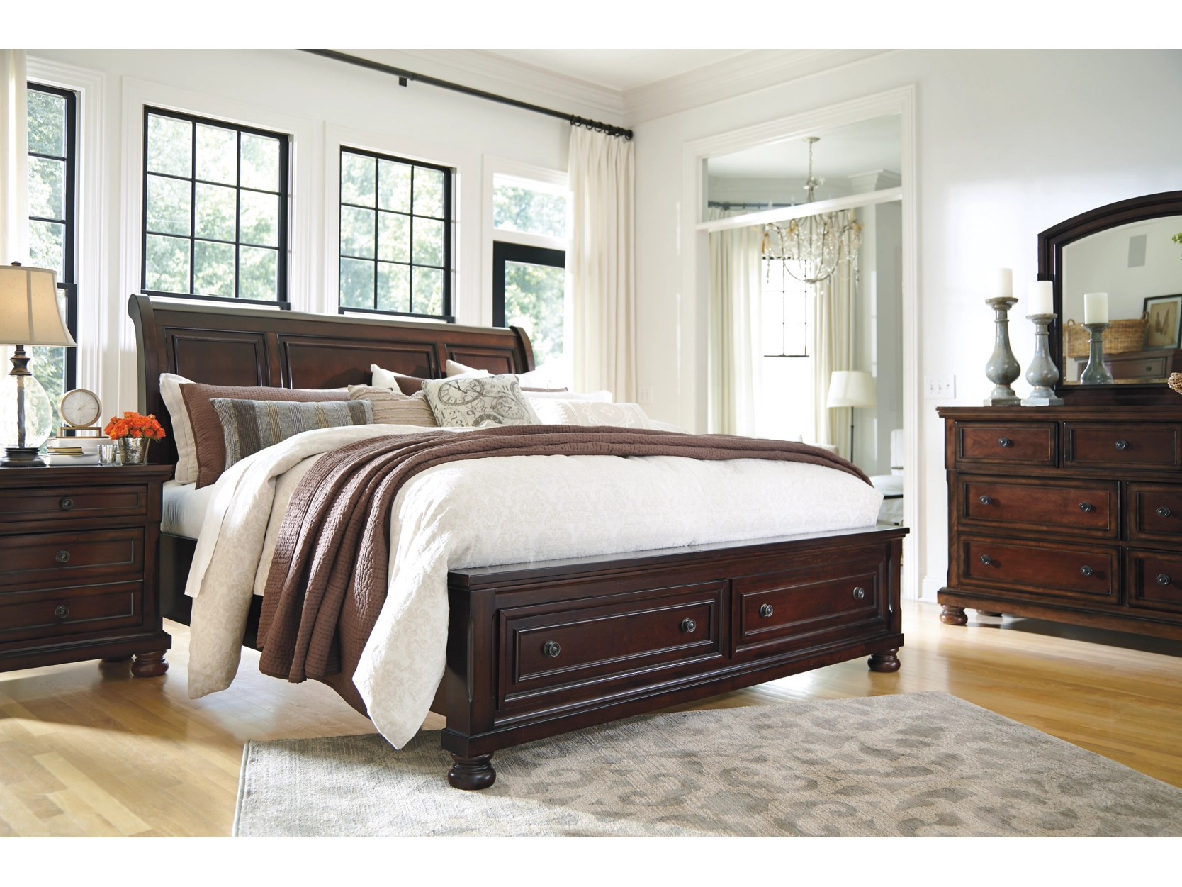 Porter Queen Sleigh Bed with 2 Storage Drawers | Ashley