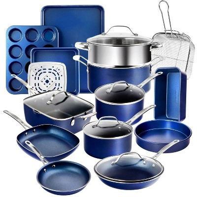 Granitestone Blue 20 Piece Nonstick Cookware and Bakeware Set | Target