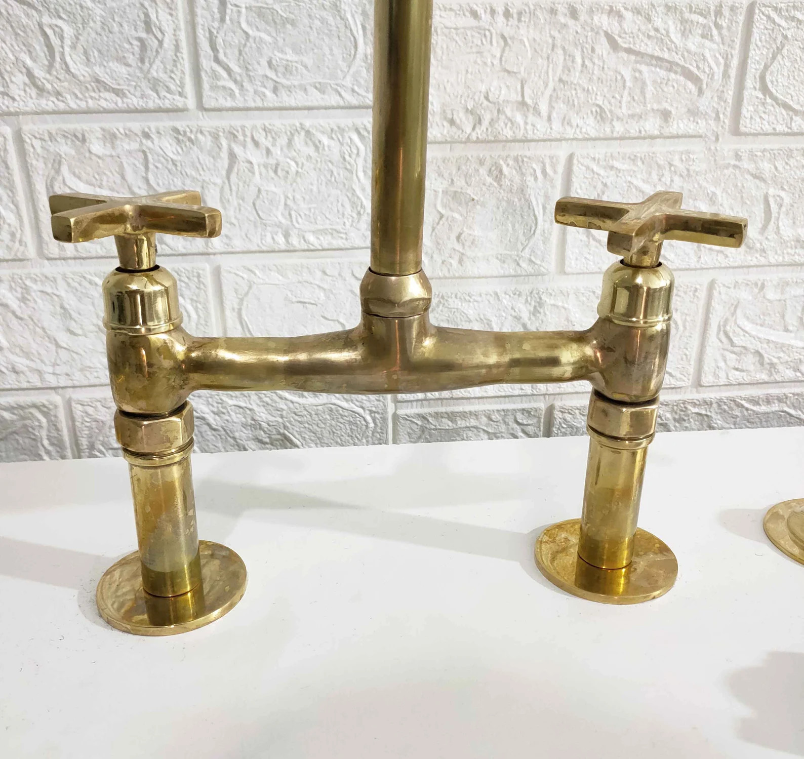 Unlacquered Brass Bridge Faucet With Linear Legs and Various - Etsy | Etsy (US)