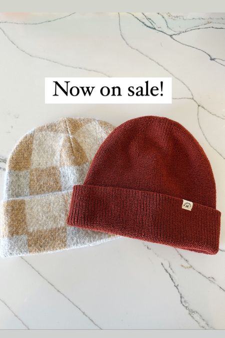 The checkered beanie is sold out but will hopefully be restocked. The maroon beanie (also available in black) is currently 60% off! 

#LTKunder50 #LTKCyberweek #LTKsalealert