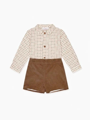 Caramel Check Arlo Baby Boy Set | La Coqueta (US)