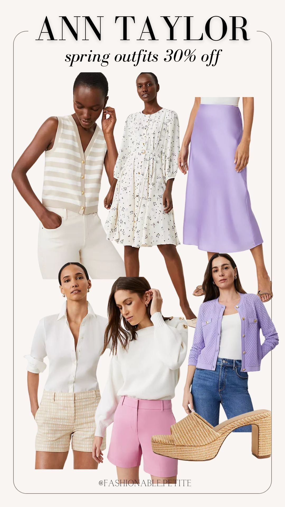 Ann Taylor spring outfits! I love these purple hues for spring.

Spring outfit, spring fashion, dresses, women’s shorts 

#LTKPetite #LTKSaleAlert #LTKFindsUnder100