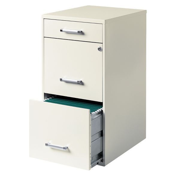 HIRSH 3-Drawer Filing Cabinet Steel - Off-White | Target