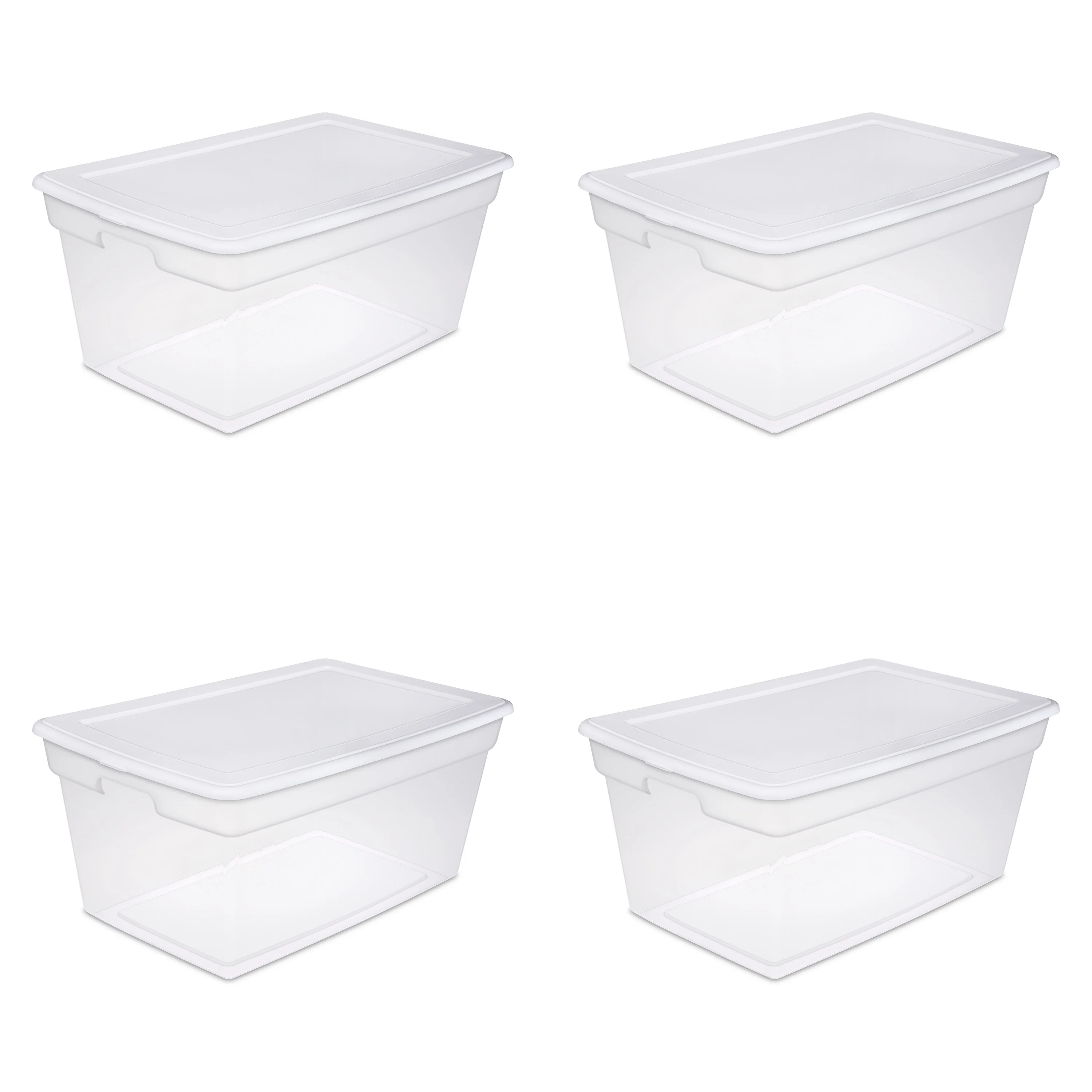 Sterilite Plastic 90 Qt. Storage Box White Set of 4 | Walmart (US)