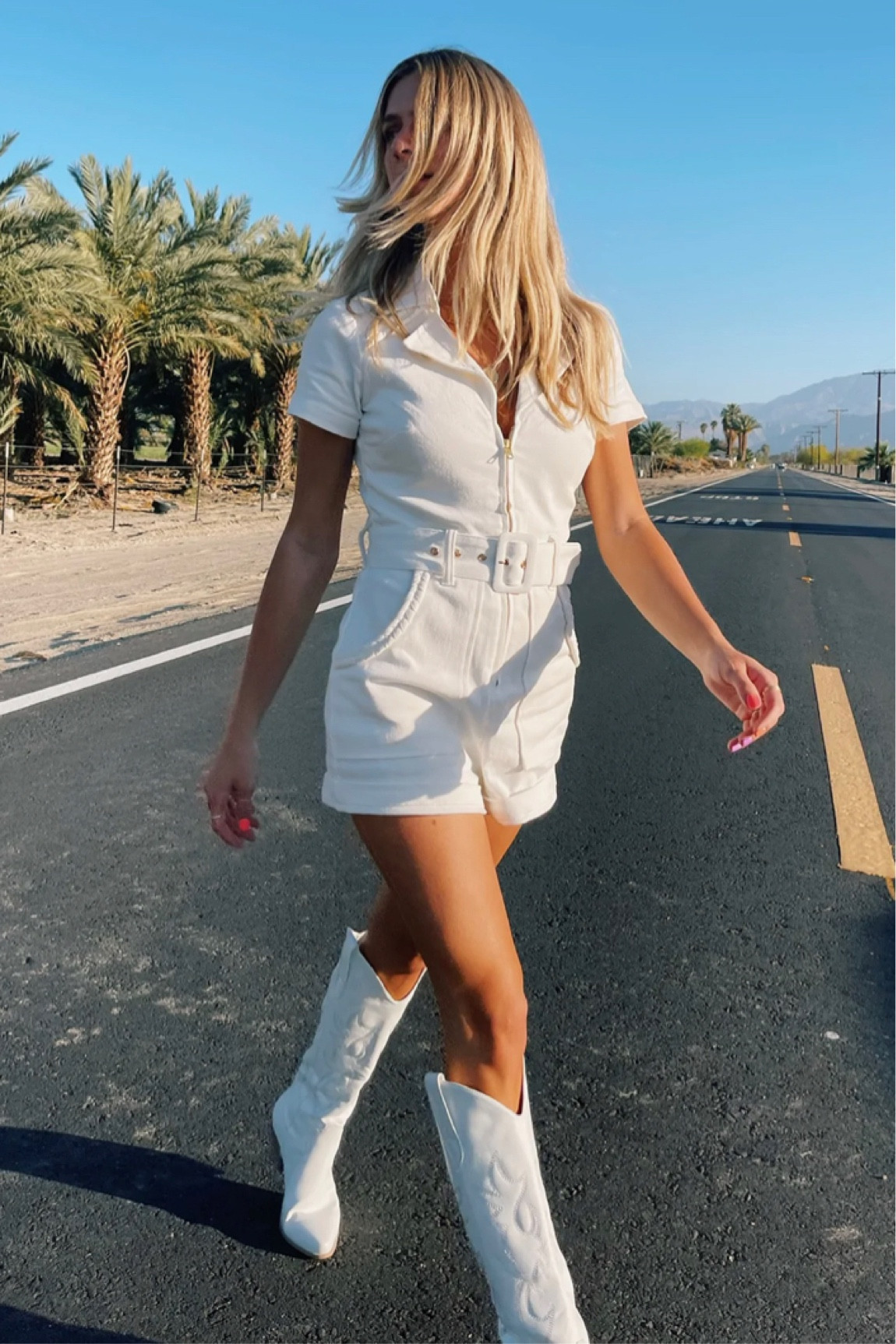 This white jumpsuit is perfect for summer outfits!

Denim outfit, outfit with cowboy boots, outfit with white cowboy boots, white denim outfit, denim romper, Nashville outfit, cowboy boots outfit

#LTKU