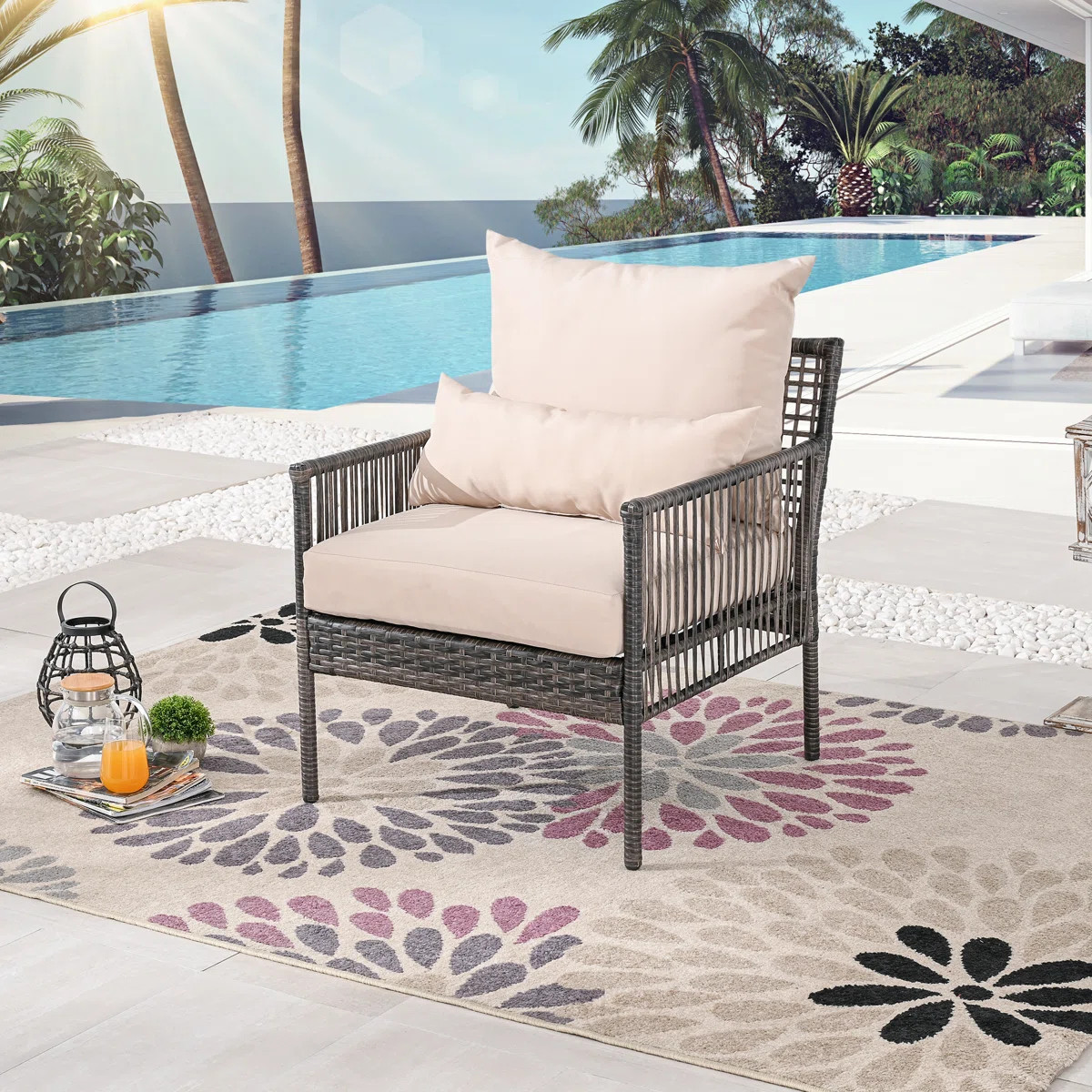 Addiego Outdoor Lounge Chair with Cushions | Wayfair North America