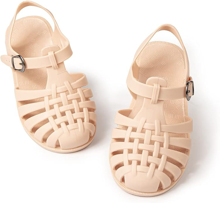 KIDSUN Toddler Girls Jelly Sandals Closed Toe Water Beach Summer Shoes Soft Rubber Sole Mary Jane... | Amazon (US)