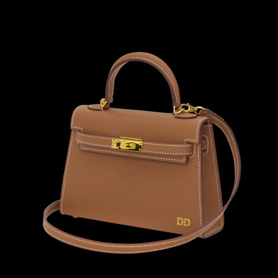 Lily & Bean Hettie Mini Bag - Tan with Initials with fabric Patterned | Lily and Bean