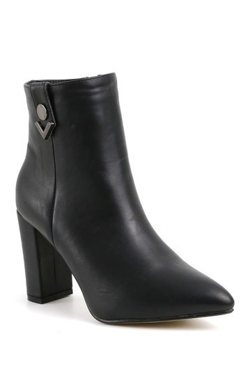 Jonathan Vegan Leather Block Heel Bootie | Nordstrom Rack