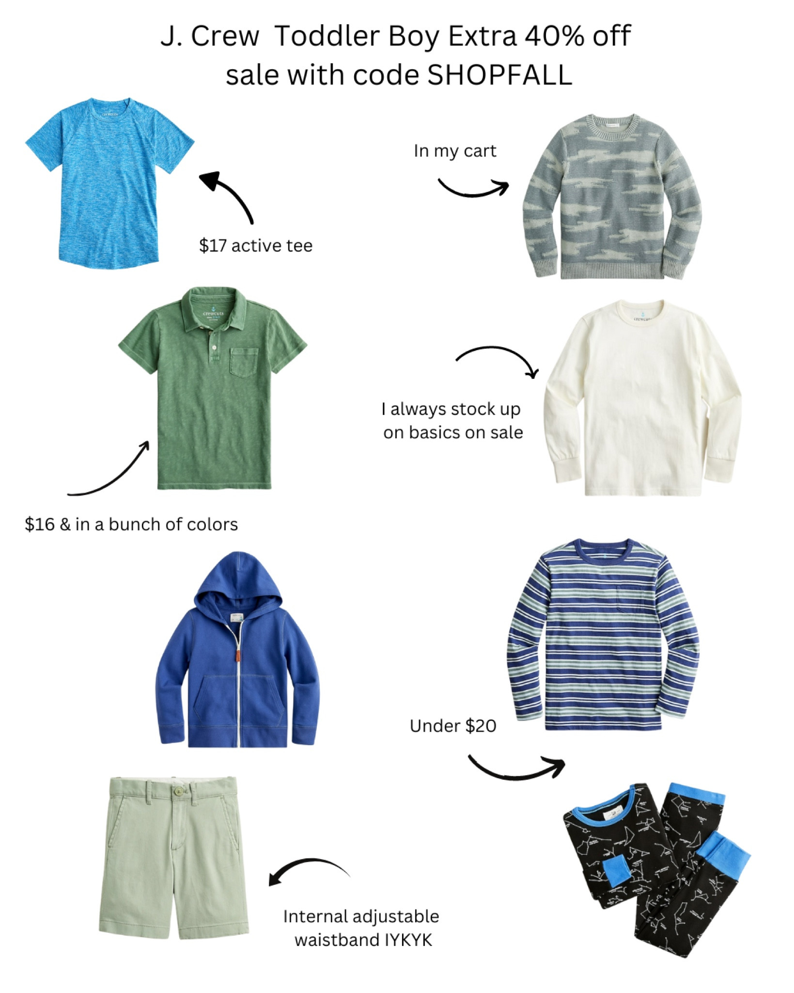 J. Crew Toddler Boys Additional 40% off sale with code SHOPFALL



#LTKunder50 #LTKsalealert #LTKkids
