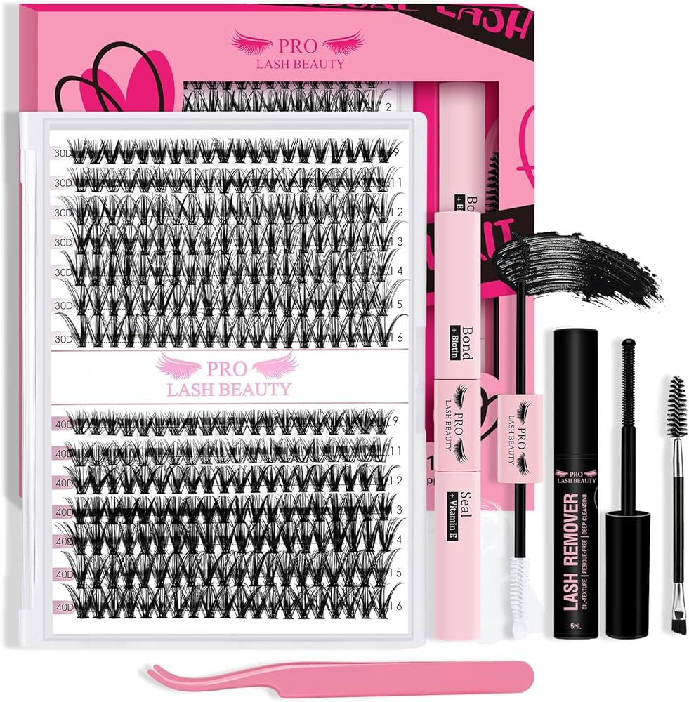 𝐏𝐑𝐎 Lash Extension Kit 280Pcs Lash Clusters Eyelash Extension Kit with Lash Bond and Sea... | Amazon (US)