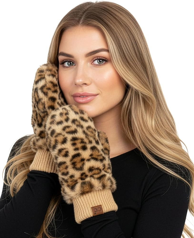 Funky Junque Faux Fur Flip Mittens Womens Warm Convertible Fingerless Gloves | Amazon (US)