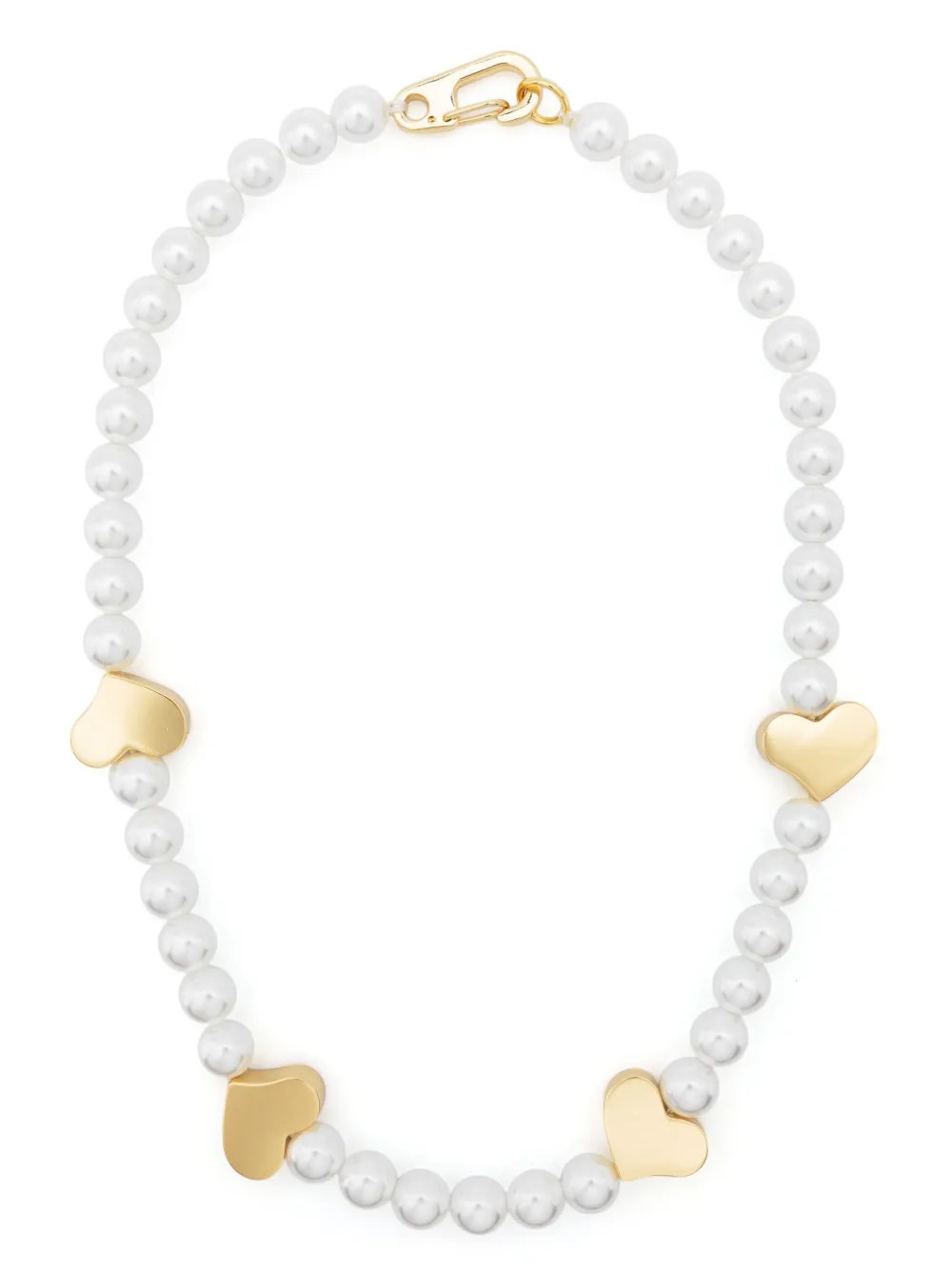 Bimba y Lola heart-motif Pearl Necklace - Farfetch | Farfetch Global