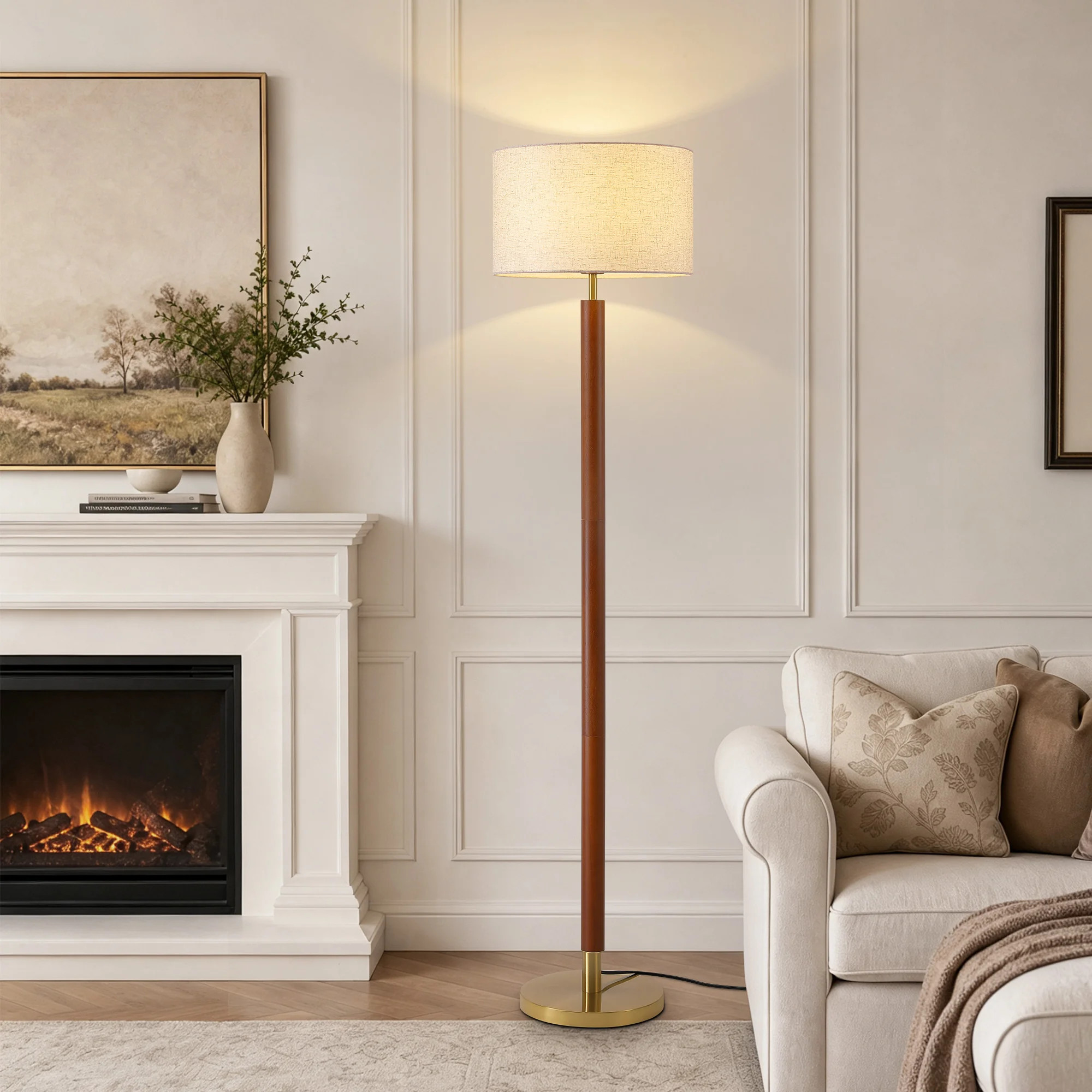 Electroplated Traditional Solid Wood Floor Lamp | Wayfair North America